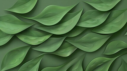 Abstract leaves create a unique wallpaper, a design that echoes natural patterns. Green artwork, a depiction of leaf textures.