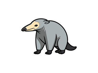 Fototapeta premium Cartoon anteater with a long snout