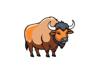 Robust brown buffalo facing forward