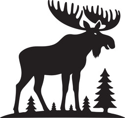 Moose iconic silhouette vector