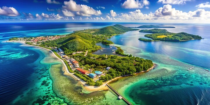 Roatan Island features reef-lined shores, coastal roads, and unique inland geography, showcasing its remarkable topography.