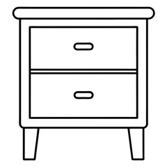 Isolated Bed Table on White Background - Vector Art