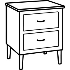 Isolated Bed Table on White Background - Vector Art