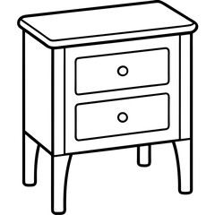 Isolated Bed Table on White Background - Vector Art