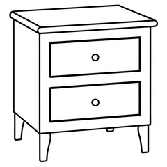 Isolated Bed Table on White Background - Vector Art