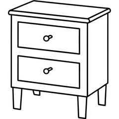 Isolated Bed Table on White Background - Vector Art