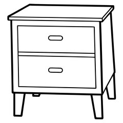 Isolated Bed Table on White Background - Vector Art