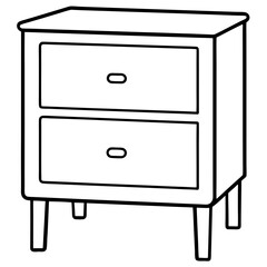 Isolated Bed Table on White Background - Vector Art