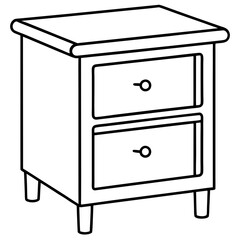 Isolated Bed Table on White Background - Vector Art