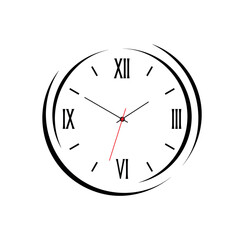 wall clock isolated on white