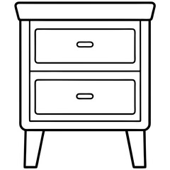 Isolated Bed Table on White Background - Vector Art