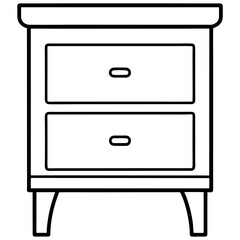 Isolated Bed Table on White Background - Vector Art