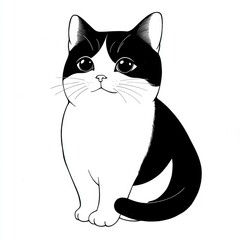 Obraz premium A delightful cat coloring page designed for toddlers aged two, perfect for sparking creativity and imaginative play with simple outlines and cute features