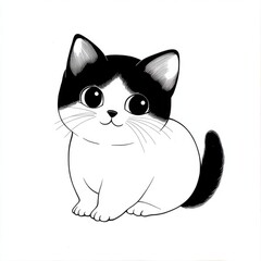 A delightful and simple cat coloring page perfect for young children to spark creativity and joy during playtime at home or in preschool