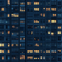 seamless glass facade building night texture tile modern skyscraper urban city cloud light dark windows for surface mapping architecture game design 2d flat	