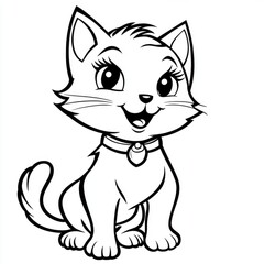 A charming, simple cat coloring page designed for toddlers, perfect for fostering creativity through art and play in a delightful home environment