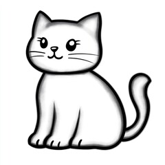 Obraz premium A playful cat coloring page designed for toddlers to explore their creativity and engage in fun artistic activities with a simple, adorable feline character