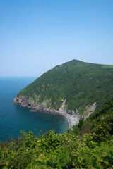 Fototapeta premium Landscape photo of Little Hangman mountain on the north Devon coast