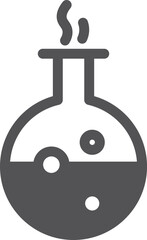 Chemical flask black icon. Laboratory experiment glass
