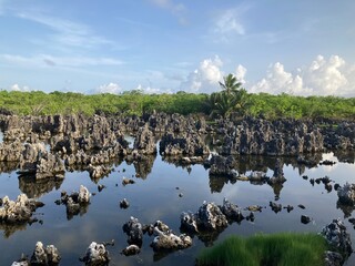 Unique Rock Formation in the town of Hell. Hell can be found on the island of Grand Cayman in the Carribean