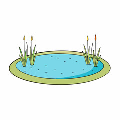 Minimalist Tall Plants on White - Vector Art