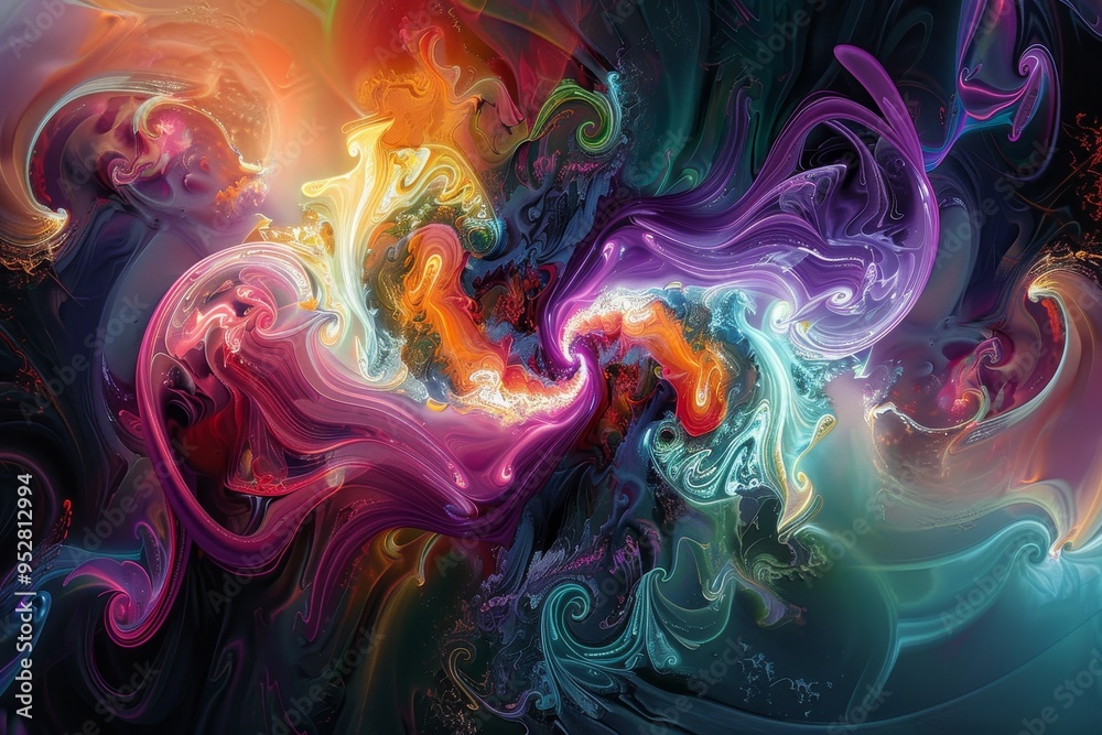 Aufkleber a psychedelic kaleidoscope of swirling patterns and colors