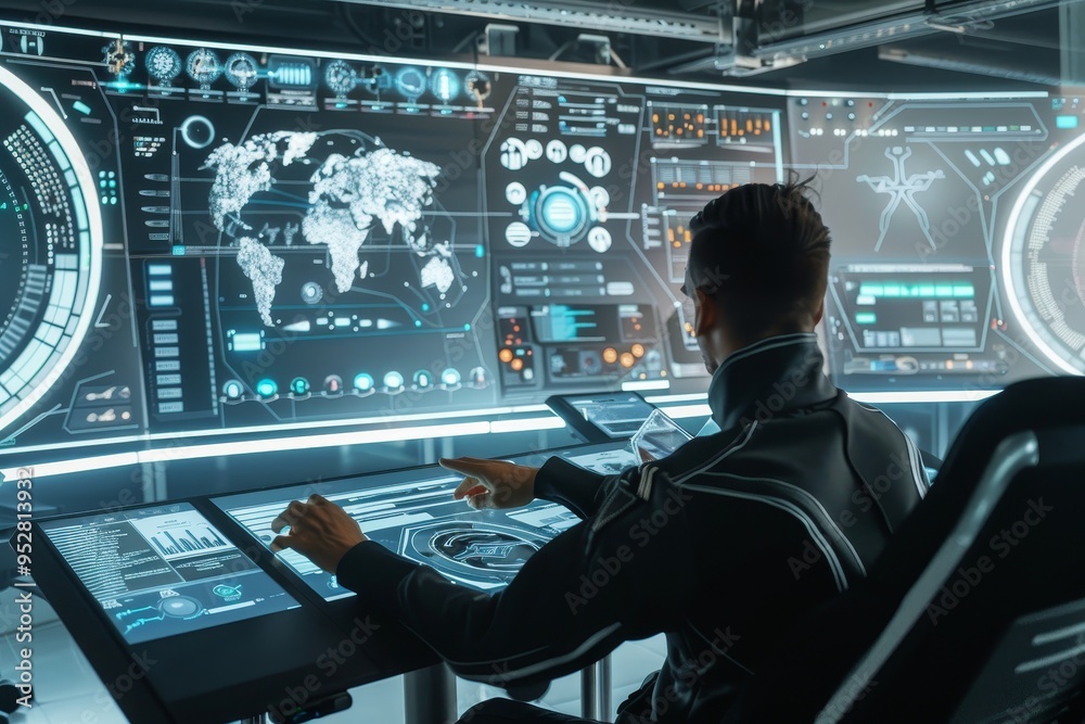 Poster Futuristic software solutions anticipate user needs for proactive support