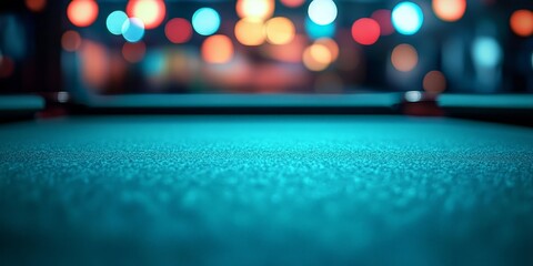 Close-Up of green Table with Blurred Casino Background