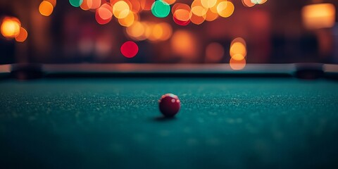Close-Up of green Table with Blurred Casino Background