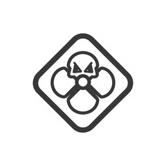 Skull and Flower Symbol Inside a Diamond