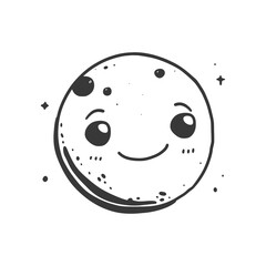 Fototapeta premium Smiling Cartoon Moon with Starry Background