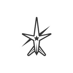 Fototapeta premium Star with a Lightning Bolt and Small Star in the Center