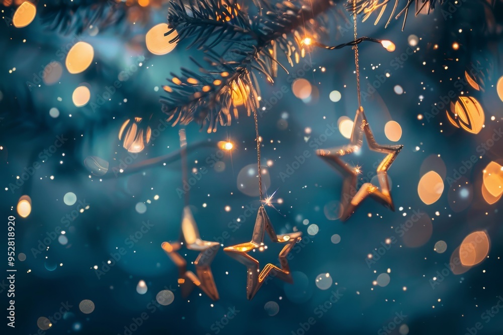 Poster sparkling stars twinkle in the enchanting background