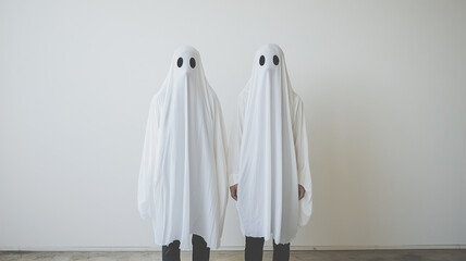 カップルのゴーストコスプレ