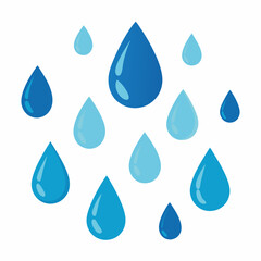 Raindrop Pattern on White Vector Art