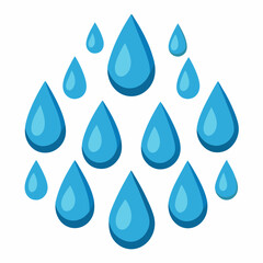 Raindrop Pattern on White Vector Art