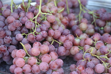 red globe grapes in the market