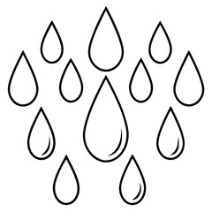 Raindrop Vector Art on White