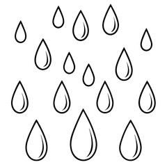 Raindrop Vector Art on White