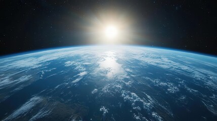 Fototapeta premium 4K Detail Realistic Breathtaking view of Earth from space, continents and oceans visible,