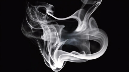 Obraz premium White smoke on a black background creating an abstract visual perfect as a design element adding depth and mystery suitable for creative and artistic projects.