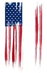 American flag, distressed, torn. An old American flag with space for design or text, a Flag on a white background