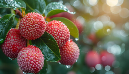 Lychee Fruits Hanging on the Tree – Fresh and Juicy Tropical Delicacy