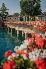 Bridge flowers lake garda 