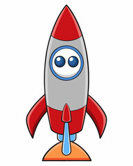 Rocket Standing Vector Design