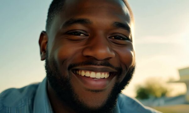Gambian Man Joyfully Exploring Modern Apartment