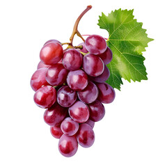 Fototapeta premium red grapes bunch isolated on white background. Generative AI