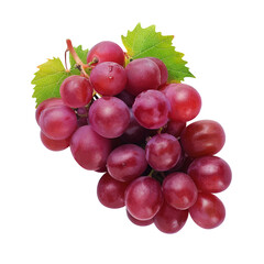 red grapes bunch isolated on white background. Generative AI