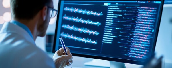 Scientist working with nucleic acid-based biopharmaceuticals, genetic medicines, therapeutic design