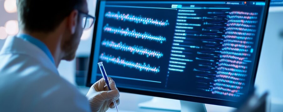 Scientist working with nucleic acid-based biopharmaceuticals, genetic medicines, therapeutic design